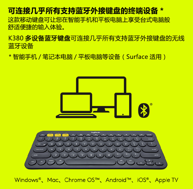 ޼LogitechK380豸 ƽIPAD ʱбЯ ɿ  ɫ