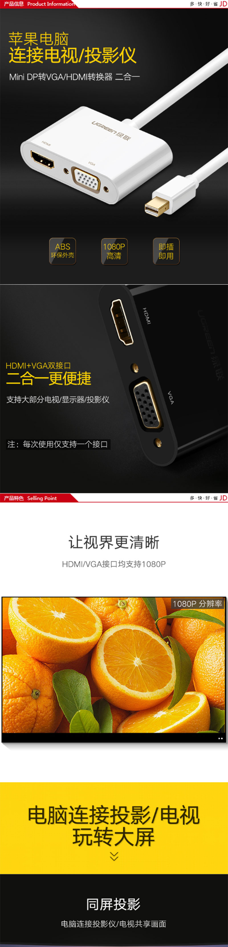 10439 Mini DP(׵磩תVGA/HDMI˫ӿ